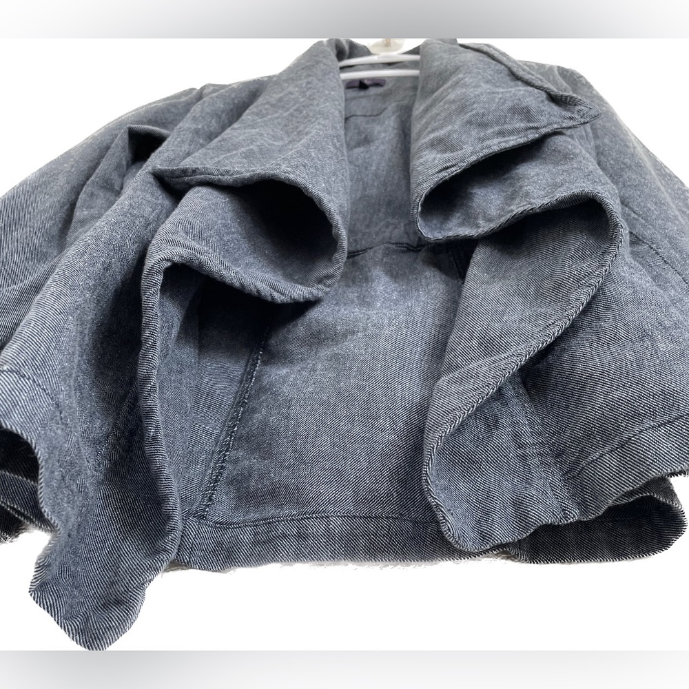 NYDJ Blue Women's Size M Cotton Cascade Draped Jacket Long Sleeve - Picture 5 of 8